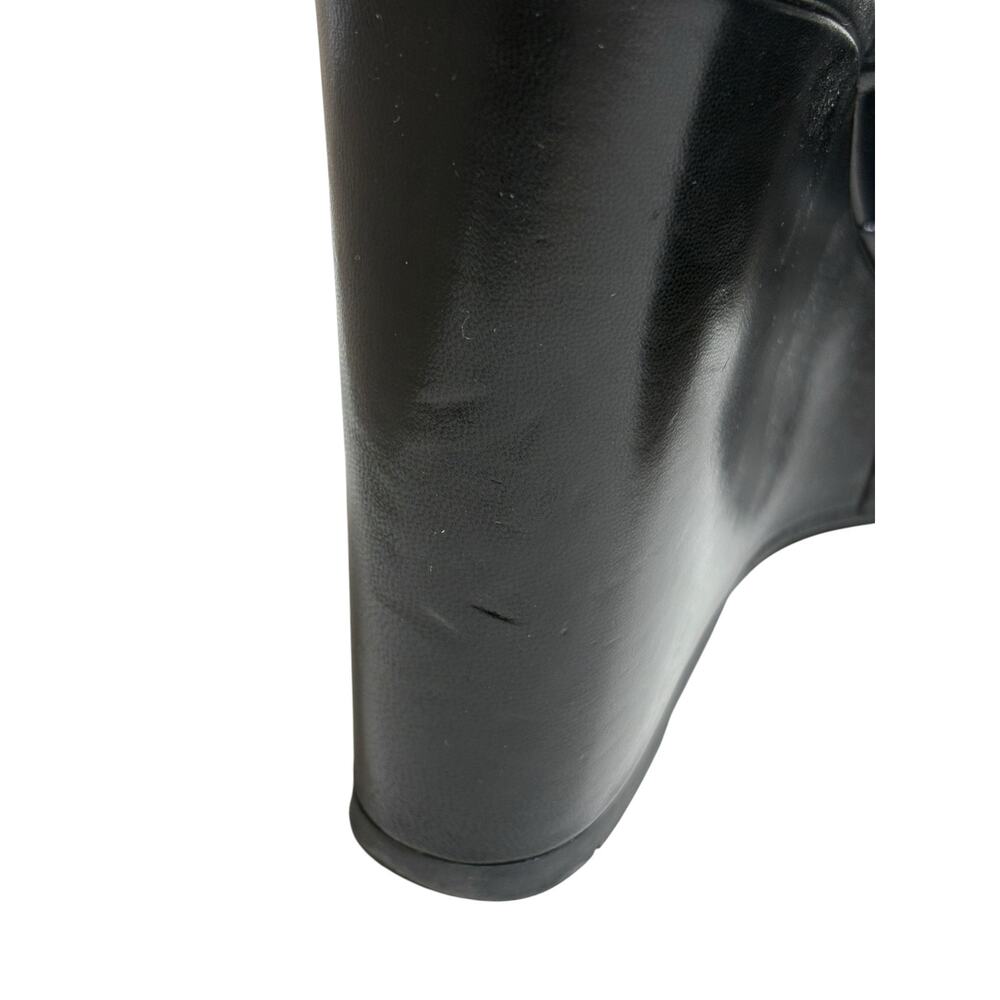 Prada Black Leather Wedge Sandals Size 38 EU 8 US - Picture 6 of 10